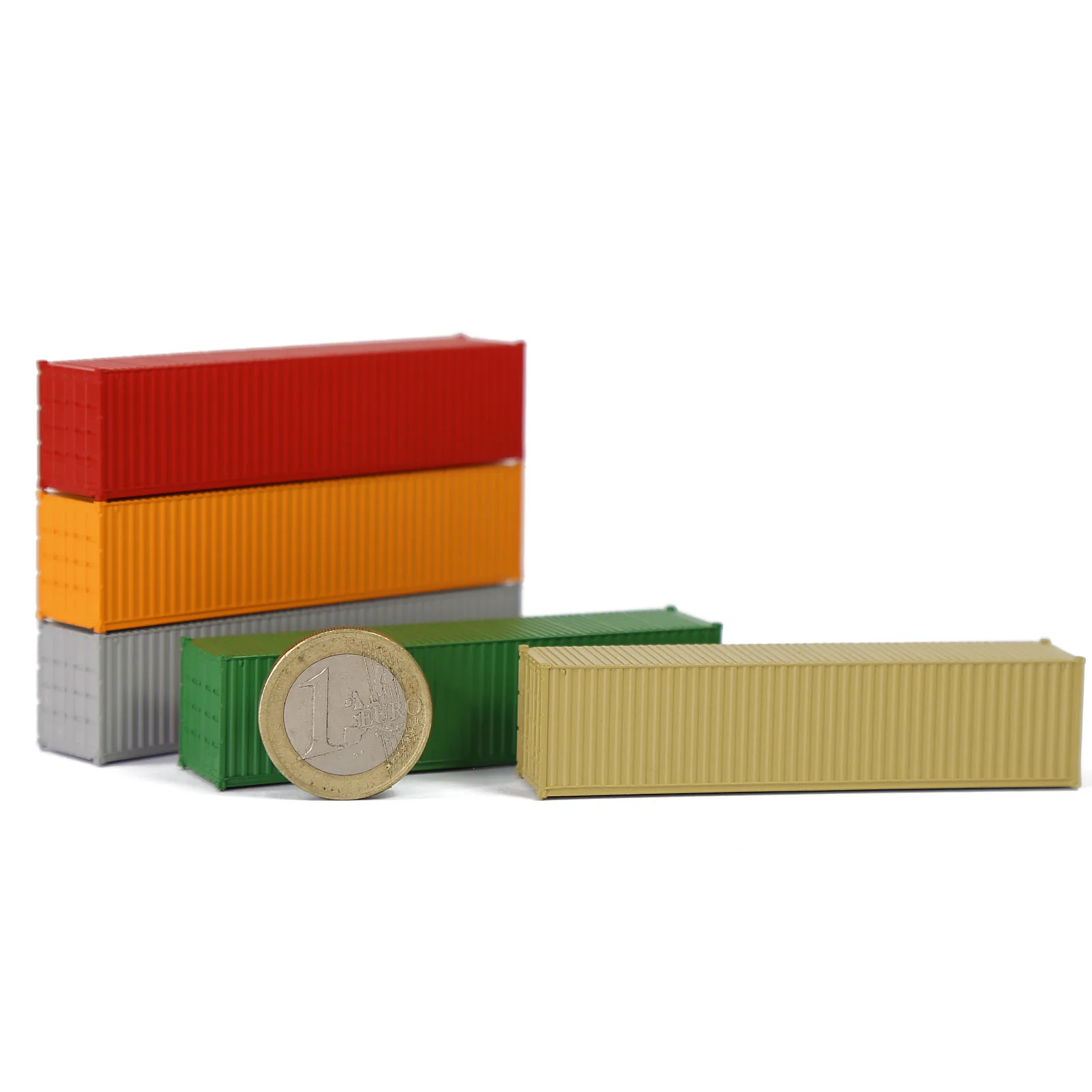 9pcs Different Colors N Scale 1:160 40ft Blank Undecorated Shipping Container 40' Cargo Box C15008