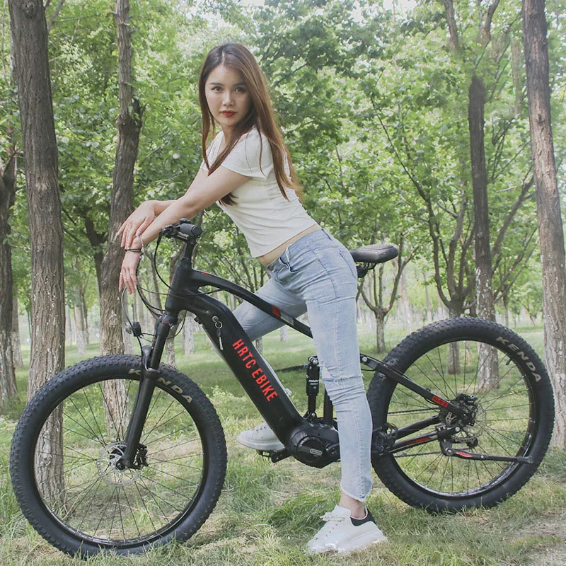 27.5inch Full suspension mountain cross-country electric power-assisted mountain bike bafang G521 500W mid motor 48v shock emtb