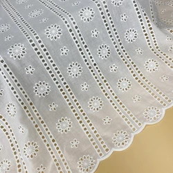 Cotton off-white bilateral cotton hollow lace fabric embroidery 135cm women's skirt home textile tablecloth fabric