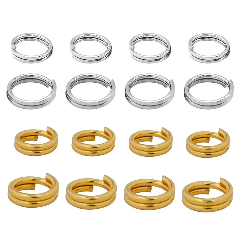 100pcs/Lot Stainless Steel Open Jump Ring Split Rings 5/6/7/8/10/12mm Double Loops Connectors For DIY Jewelry Making Wholesale