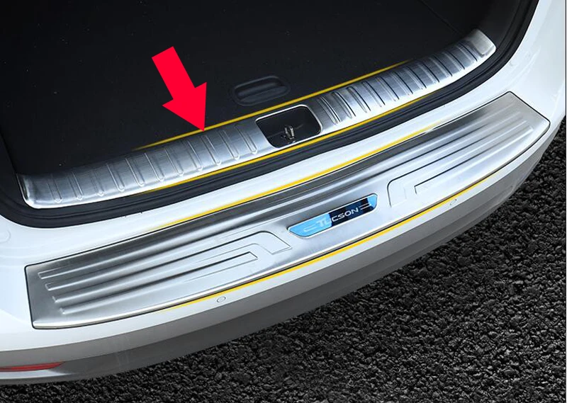 For Hyundai Tucson 2019 2020 Car Accessories Stainless Steel Rear Trunk Scuff Plate Door Sill Cover Molding Garnish