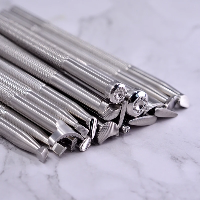 SOZO MT Series Professional printing package Leather Work Stamping Tool Saddle make Carving Pattern 304 Stainless streel Stamps