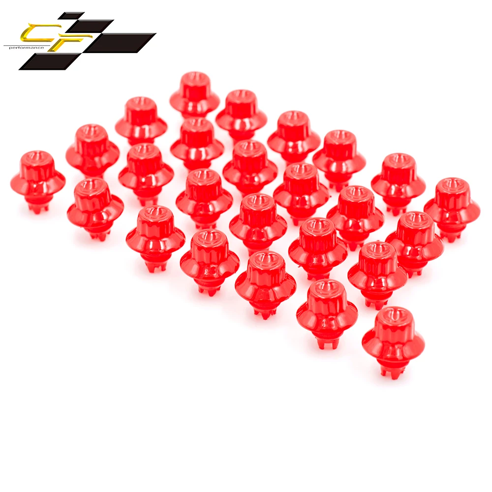 125pcs 13mm Universal Wheel Nuts For Rim Lip Decoration Studs Tires Replacement Styling Bolt Rivets Car Exterior Accessories Red