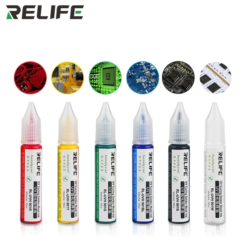 RELIFE UV Glue Curing Lamp Green Oil Solder Paste Black Solder Flux Cur Purple Light For Mobile Phone Circuit Board Repair Tools