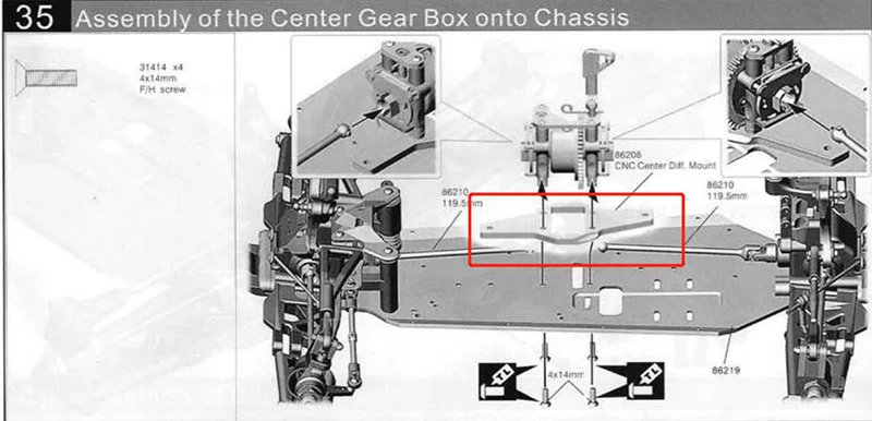 Original OFNA/HOBAO RACING 86208 CNC Center Difference Base For HYPER 1/8 ST PRO TUGGY