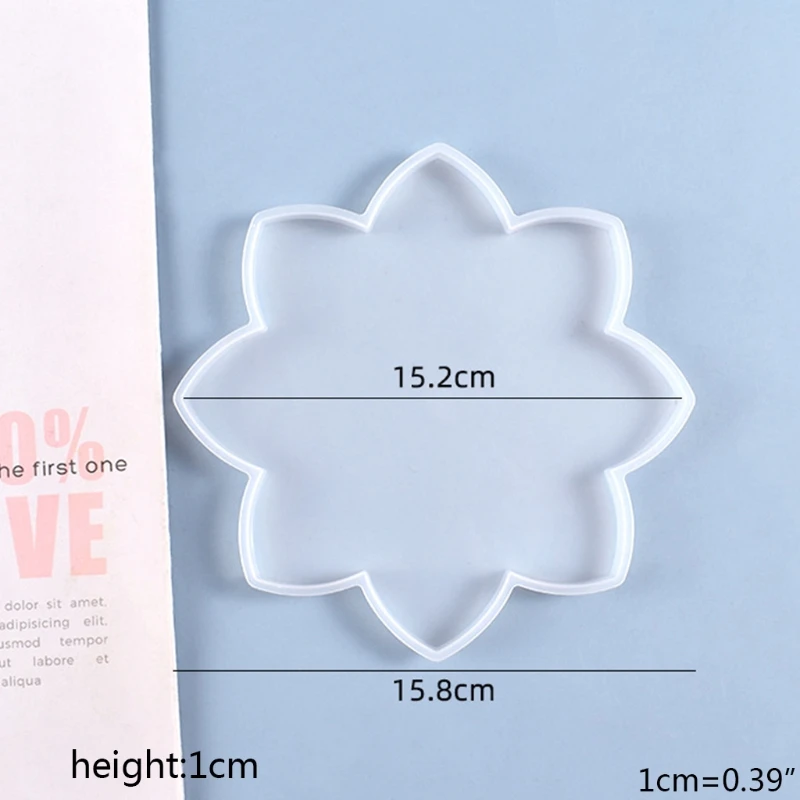 

DIY Crafts Crystal Epoxy Resin Mold Lotus Coaster Tray Cup Mat Silicone Mould A0NF