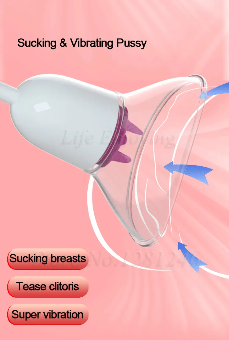 2021 Breast Pussy Vacuum Pump Vagina Clitoris Sucking Nipple Licking Vibrator Chest Enlargement Massager Oral Sex Toys for Women