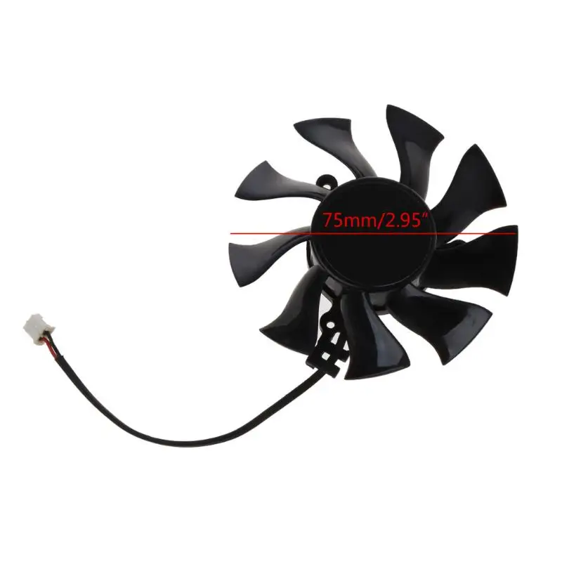 FD8015H12S 75mm 2Pin Graphics Card Cooling Fan for SAPPHIRE HD6850 HD4860 HD5850 Replacement Fan for Computer