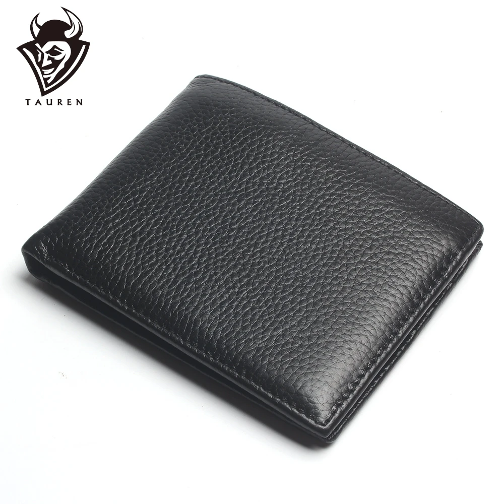 

Black Purse For Men Genuine Leather Men's Wallets Thin Male Wallet Card Holder Cowskin Soft Mini Purses