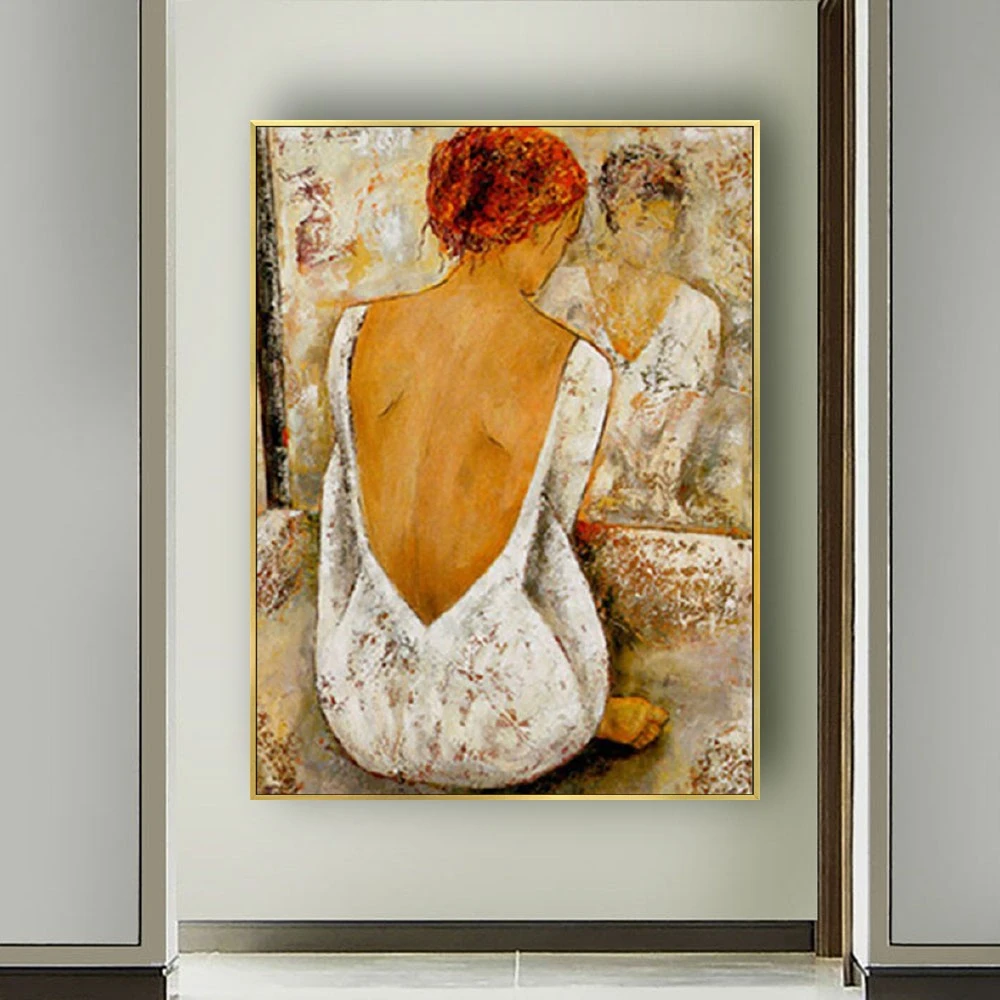 

Hand Painted Canvas Modernism Abstract Nude Girls Back Art Painting For Living Room Bedroom Decor Paintings Abstract Canvas Art