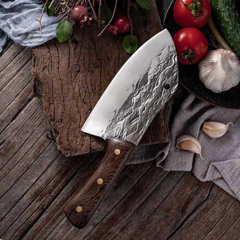 Utility Kitchen Knife High Manganese Steel Handmade Knife with Rosewood Handle Sharp Cleaver Meat Slicing Chef Knives Tools