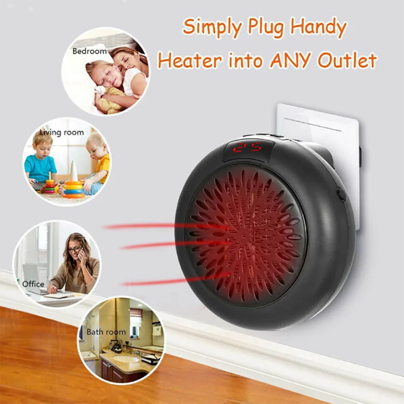 Electric Heater Mini Fan Heater Desktop Household Wall Handy Heating Stove Radiator Warmer Machine for Winter