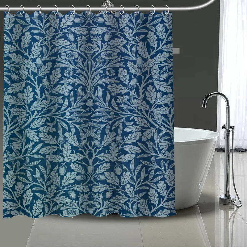 William Morris Art Custom Pattern Polyester Bath Curtain Waterproof Shower Curtains DIY Bath Screen Printed Curtain For Bathroom