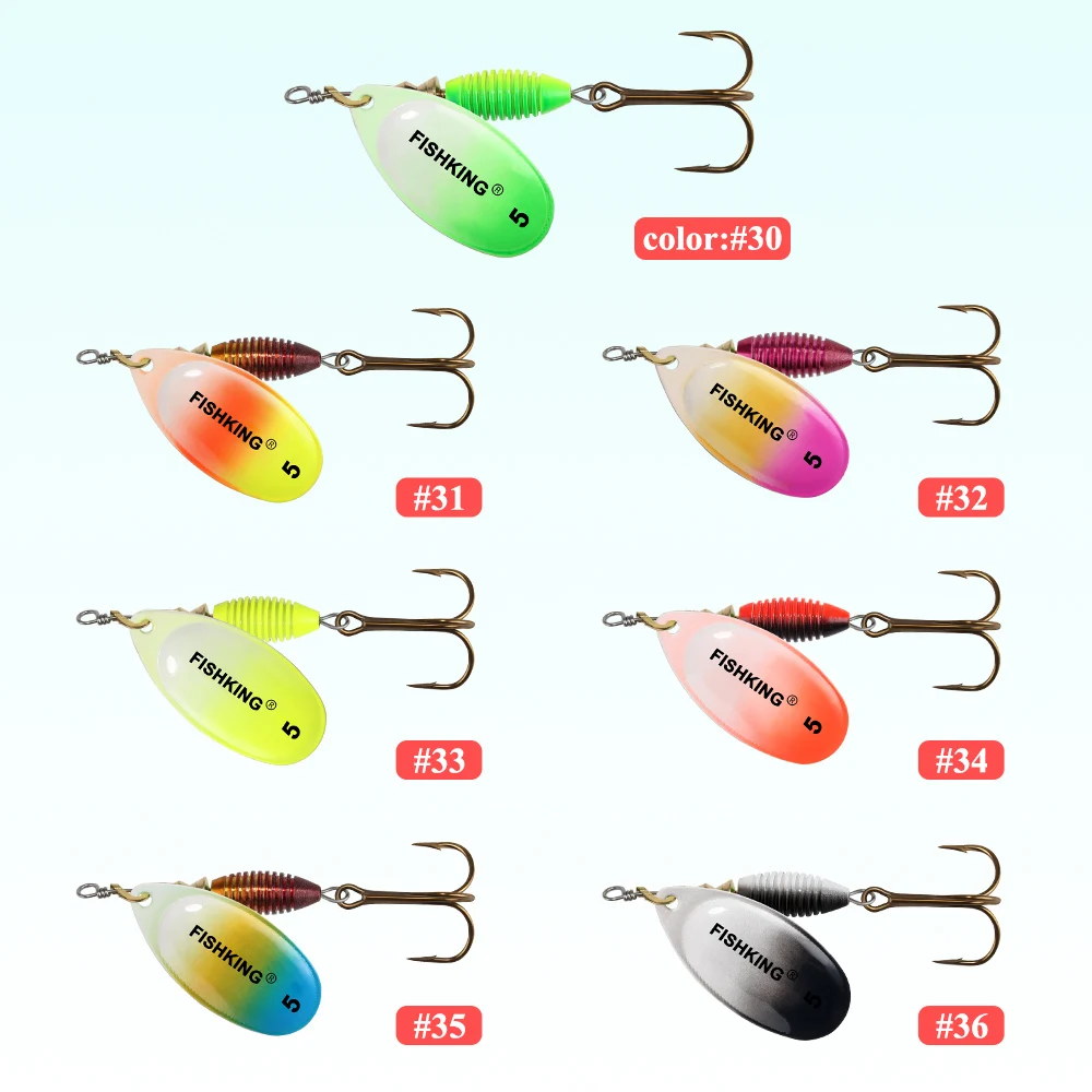 FISH KING New Metal Fishing Lure 4g 4.8g 7g 10g 14g Spinner Bait High Quality Hard Baits Treble Hook Fishing Tackle For Pike