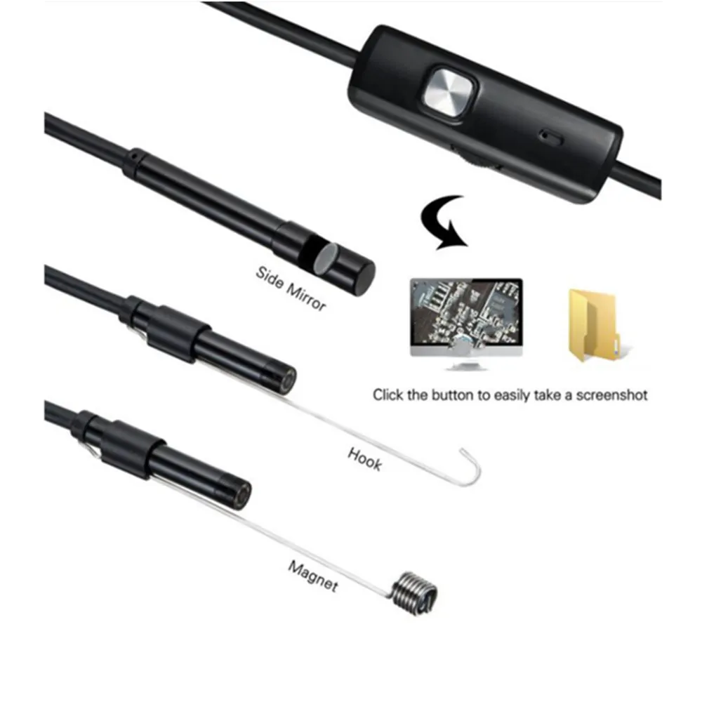 The new 5.5mm HD Android mobile phone computer USB endoscope waterproof industrial pipeline auto repair 1 meter line endoscope