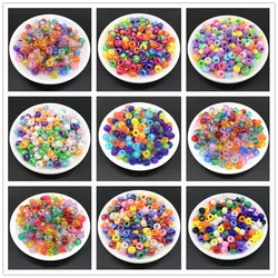 50pcs 6x9mm Big Hole Beads Bucket  Acrylic Loose Bead for Jewelry Making Bracelet Necklace DIY