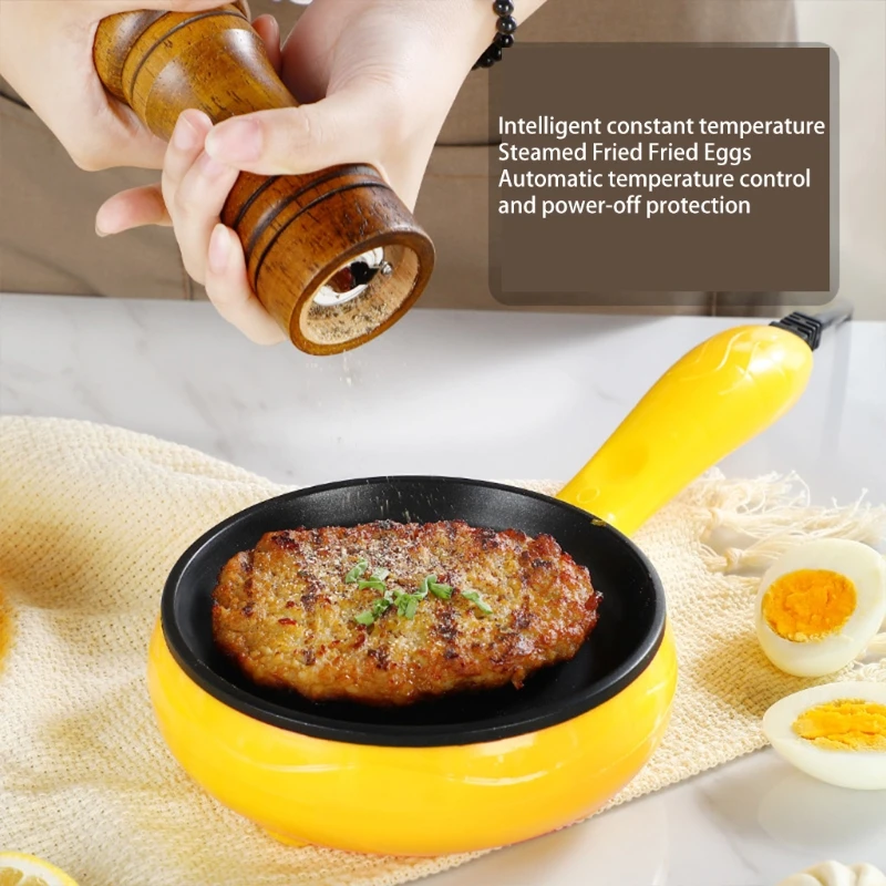  Multifunction Mini Electric Egg Omelette Cooker Eggs Boiler Food Steamer Pancake Fried Steak Non-stick Frying Pan 110V 220V