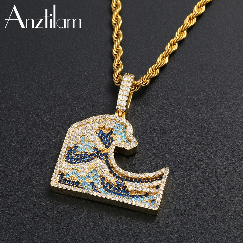 AZ High-Quality AAA+ Cubic Zircon Stone Spray Pendants Necklace for Women Men Rapper’s Jewelry Christmas  Gifts