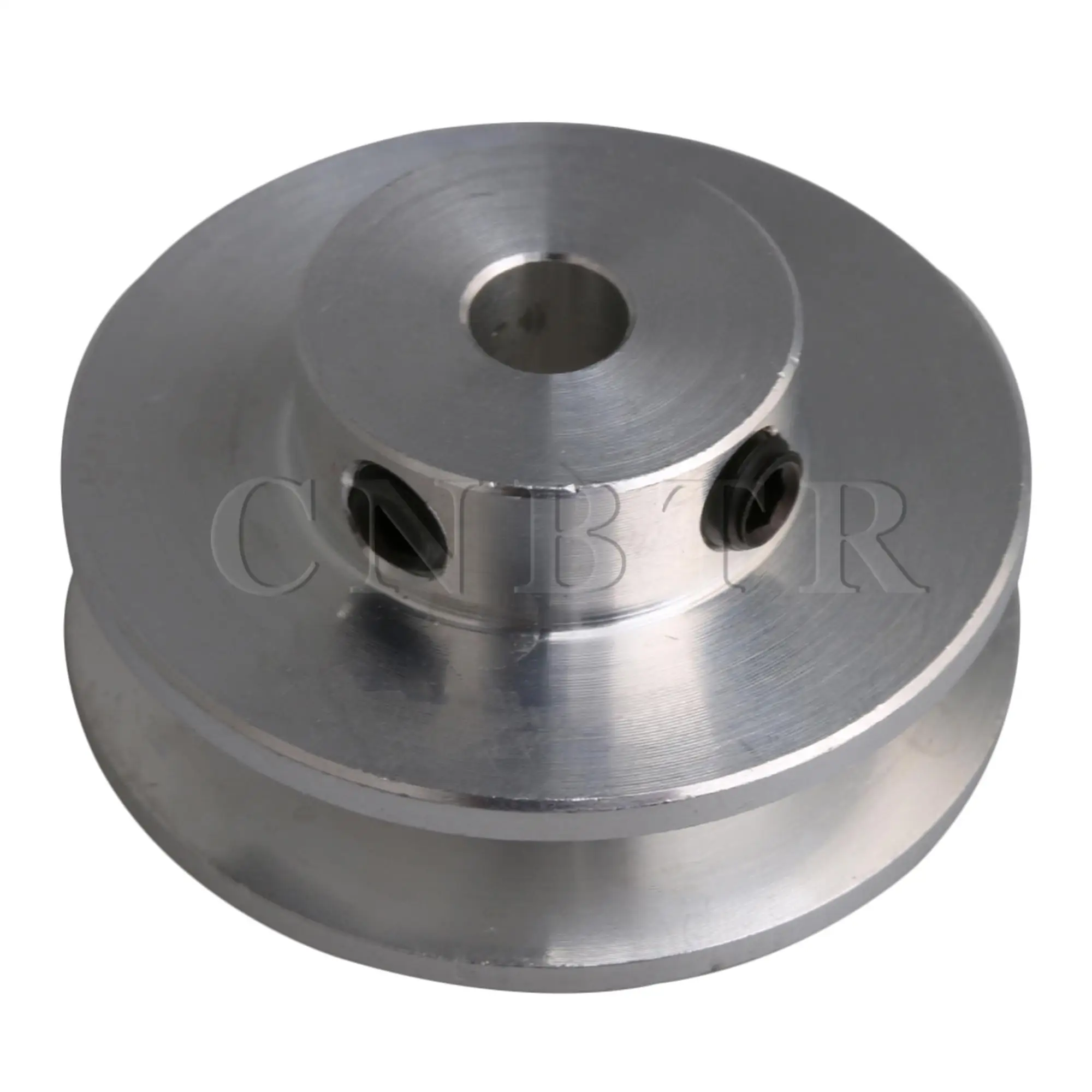 CNBTR 31x15x5MM Silver Aluminum Alloy Single Groove Bore Pulley for Motor Shaft 3-5MM PU Round Belt