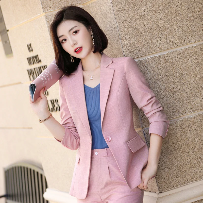 New Women's jacket Fashion Green Slim Coat OL Styles Autumn Winter Blazers for Women Business Work Blaser Outwear Tops Plus Size