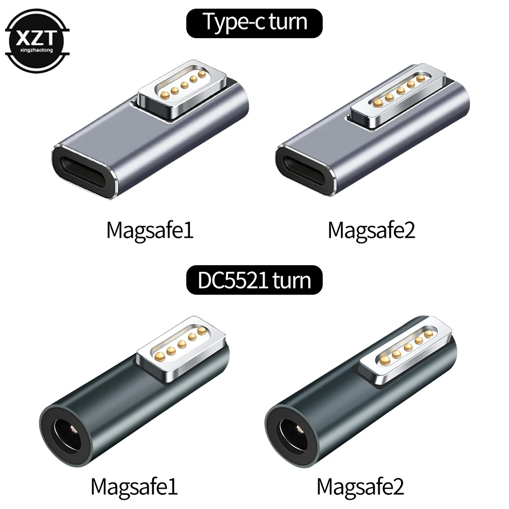 NEW Quality Magnetic USB C Adapter Type C to Magsaf* 2 /DC5521 to Magsaf1 Connector PD Quick Charge Adapter For MacBook Air/Pro