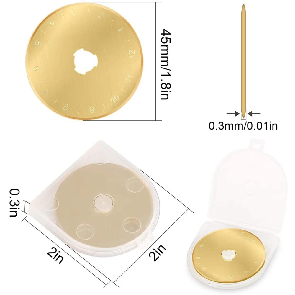 10/5 sztuk tytanu nóż obrotowy ostrza 45mm wymiana ostrza do szycie pikowania rzemiosło artystyczne Sharp tkanina skórzana ostrza tnące