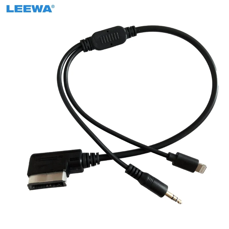 

LEEWA 10X Car AMI/MDI Interface To 3.5mm Male Audio AUX + Lightning Jack Charge Only Adapter Cable For Audi/Volkswagen