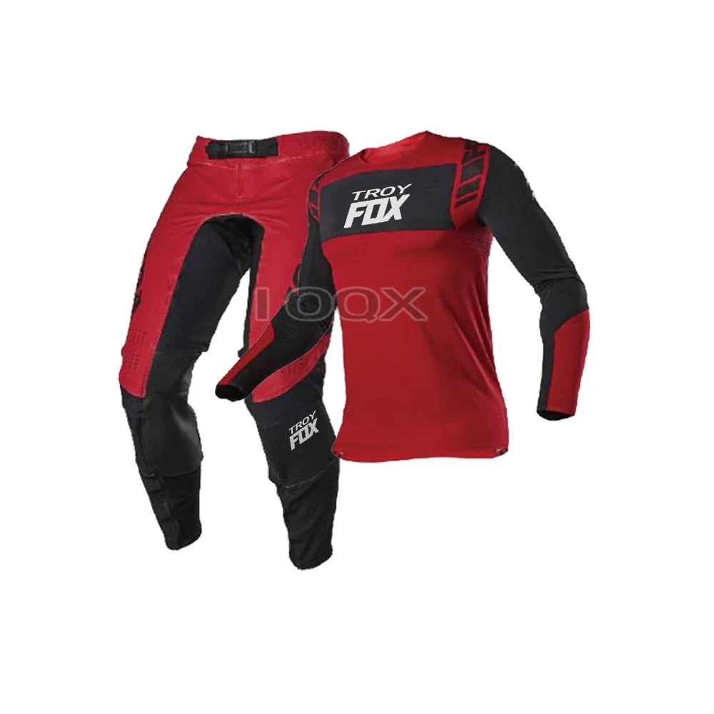 

Troy Fox 2021 Men's Mach One for Honda Motocross Team MX Red Jersey Pant Combo Dirt Bike DH ATV UTV MTB Gear Set