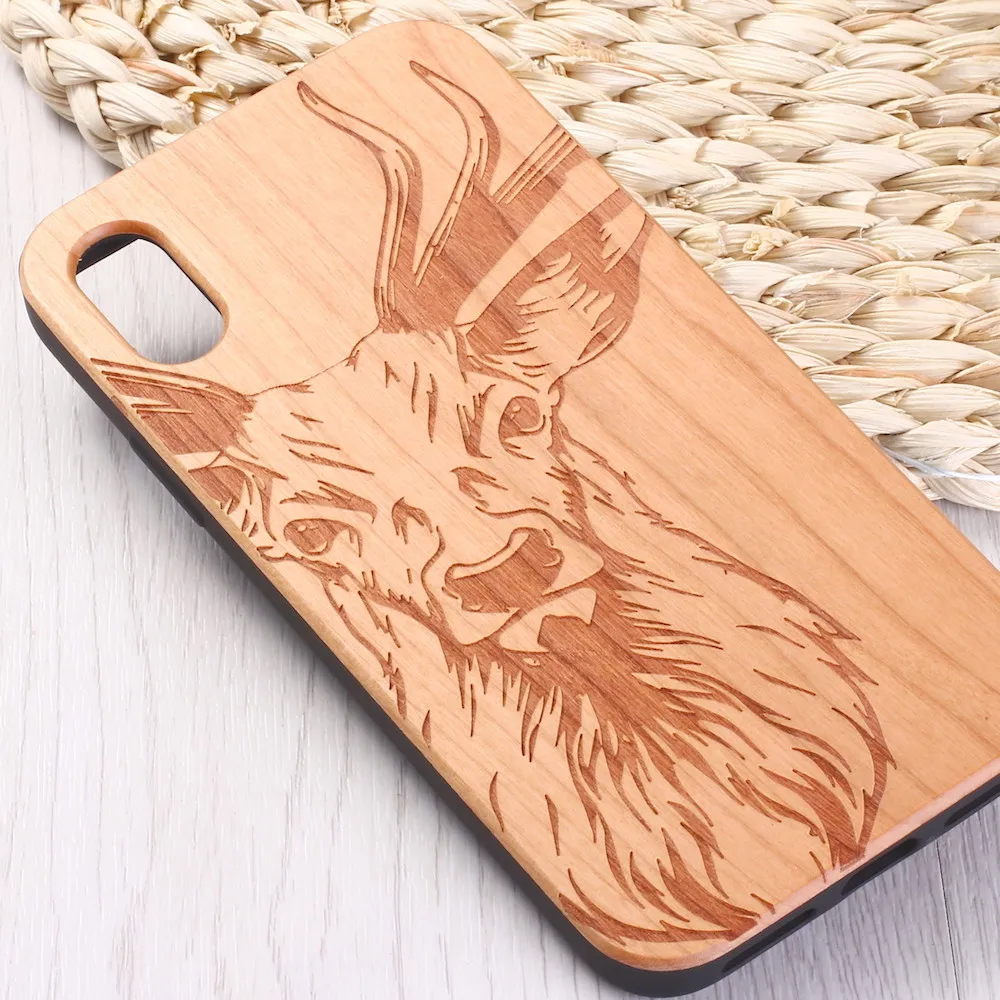 Elk Deer Moose Christmas Engraved Wood Phone Case Coque Funda For iPhone 14 14ProMax 14Plus 13Promax 13 12 11