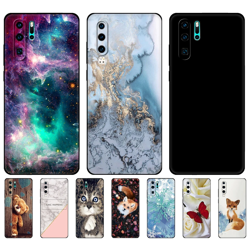 For Huawei P30 Case P30 Pro Case P30 Lite Case P30Pro VOG-L29 ELE-L29 P30Lite P 30 Lite Cover Silicon Phone Back black tpu case