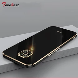High Quality Plating Silicone Phone Case for Xiaomi Redmi Note 9 Pro Max 9S Coque Straight edge Soft Back Cover
