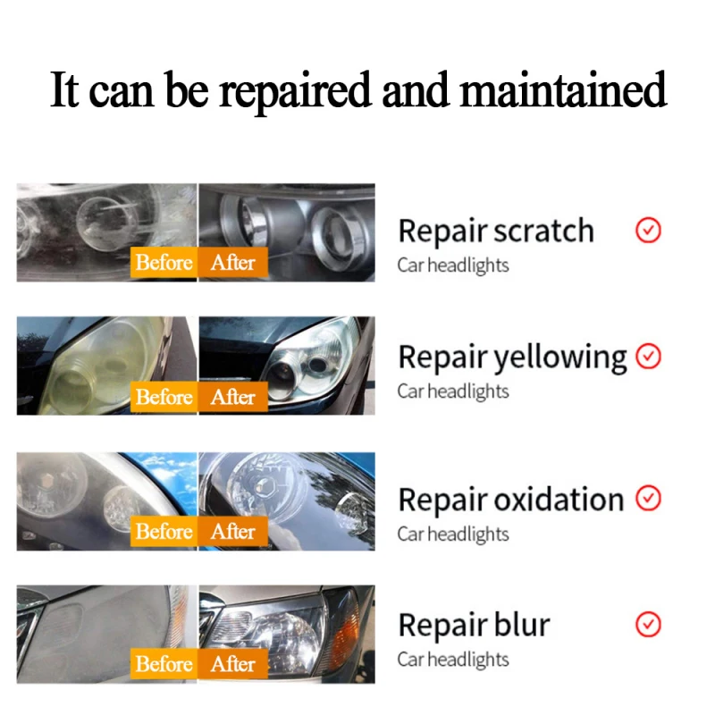 20ml Car Headlight Repair Fluid Scratch Remove Coating Oxidation Repair Polishing Remover Refurbishment Tool Cleaning Equipment