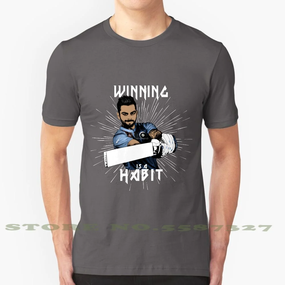 Virat Kohli : Winning Is A Habit 100% Pure Cotton T-Shirt Virat Kohli Virat Khli Cricketer India Cricket Team Australia