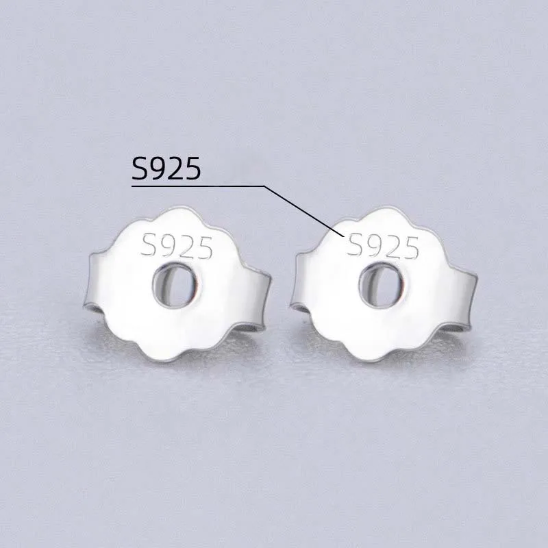 100pcs genuino reale puro solido argento Sterling 925 tappo dell'orecchino schienali di sicurezza tappi per le orecchie risultati dei gioielli componenti