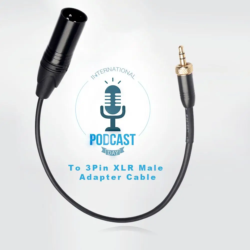 Wtyk męski Audio 3.5mm z gwintem wewnętrznym do 3Pin XLR męski Adapter kabel do Sony D12/D21 do mikrofonów bezprzewodowych Sennheiser