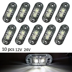 10pcs White Clearance Lamp Car External Buld Signal Indicator Light Warning Caravan Trailer Lorry Led 24v Truck Accessories