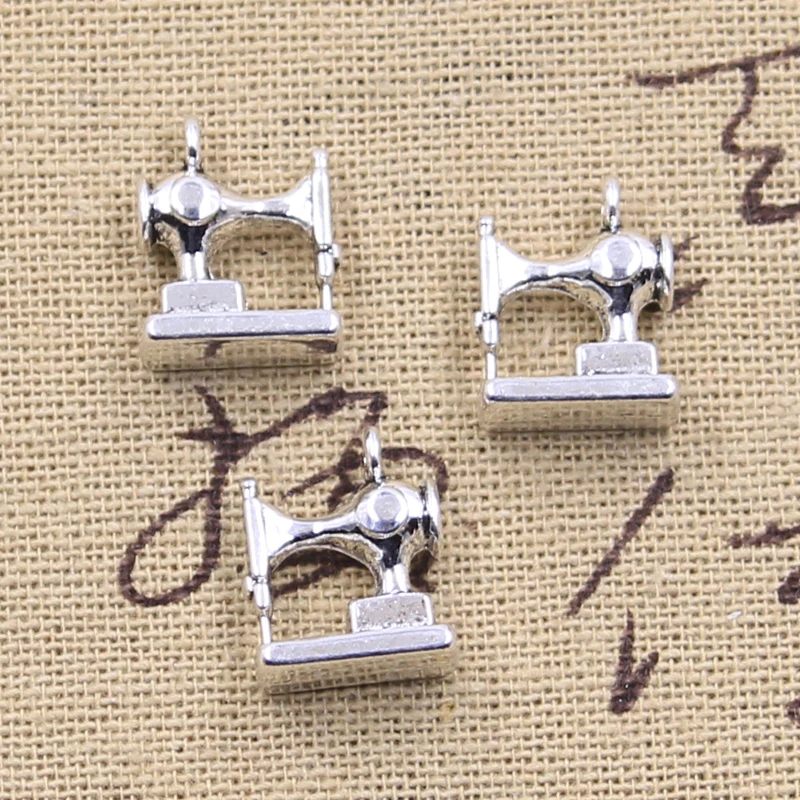 8pcs Charms Sewing Machine 15x12mm Antique Making Pendant fit,Vintage Tibetan Bronze Silver Color,DIY Handmade Jewelry