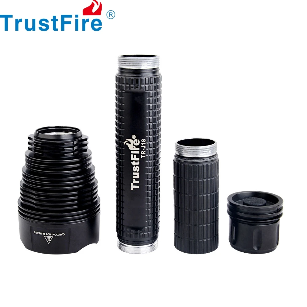 TrustFire J18 LED Flashlight Super Bright 8000 Lumen Use 18650 battery Water Resistant 5 Light Mode Large Hunting Tactical Torch