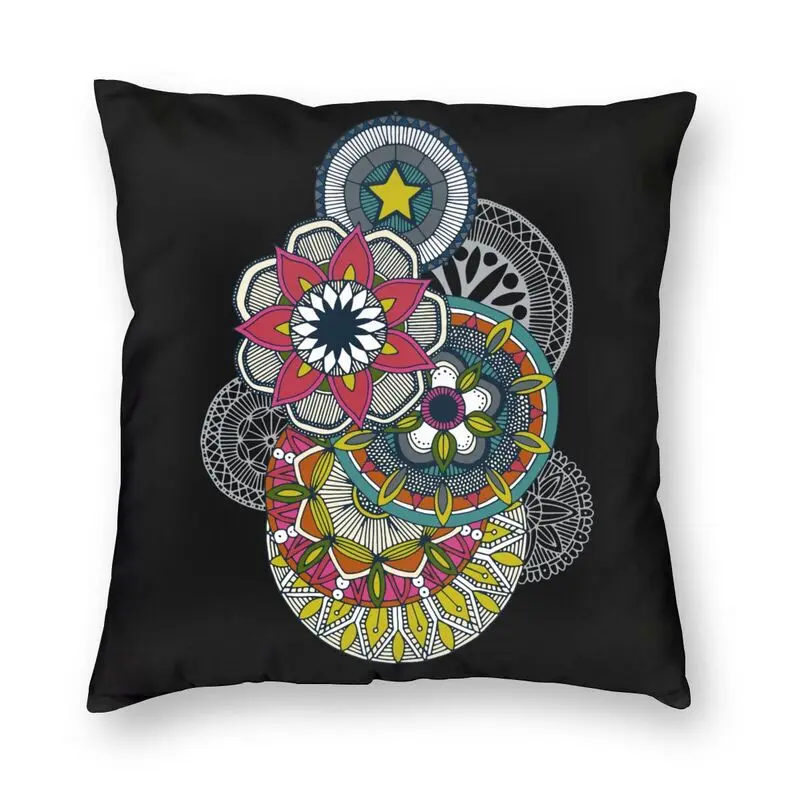 Mandala Cirque Festival Cushion Cover Sofa Living Room Buddhism Flowe Bloom Square Throw Pillow Case 40x40cm Home Decoration