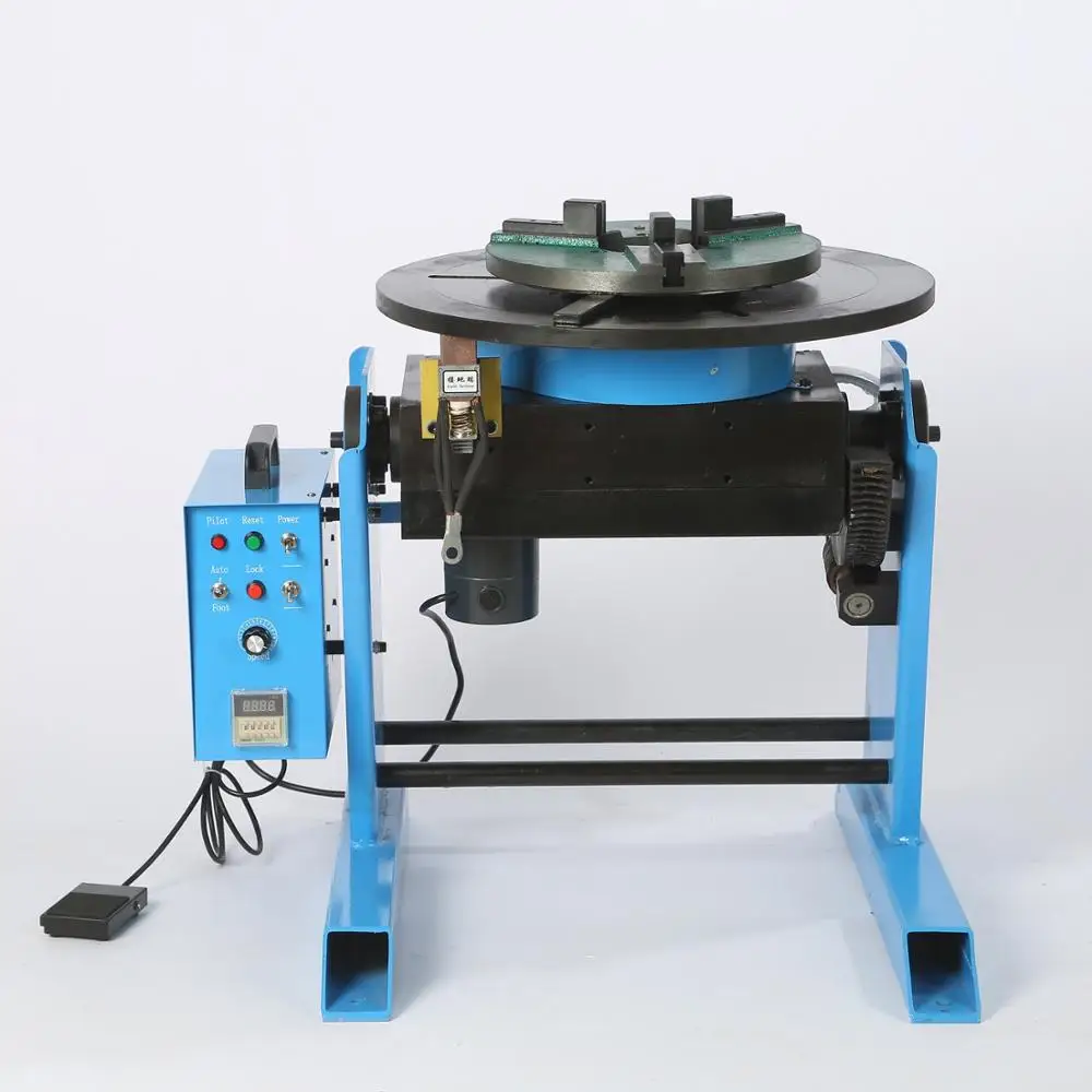 50KG HD-50 Welding Positioner Welding Turntable With WP200 Lathe Chuck 65mm center hole