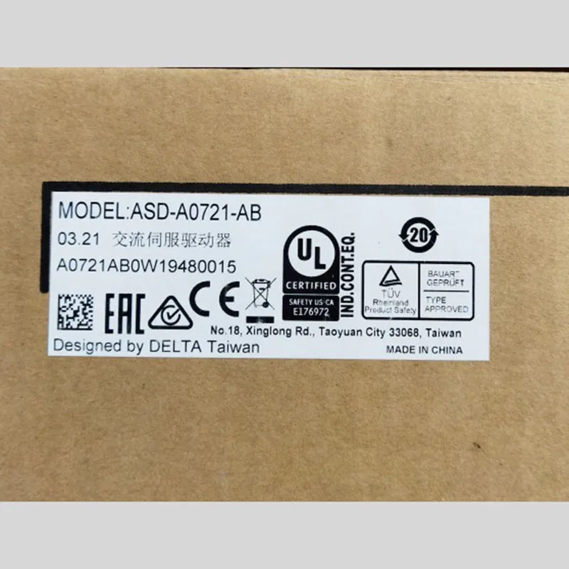 Delta Original ASD-A0721-AB AC Servo Drive 0.75KW 220V 1 Phase in box