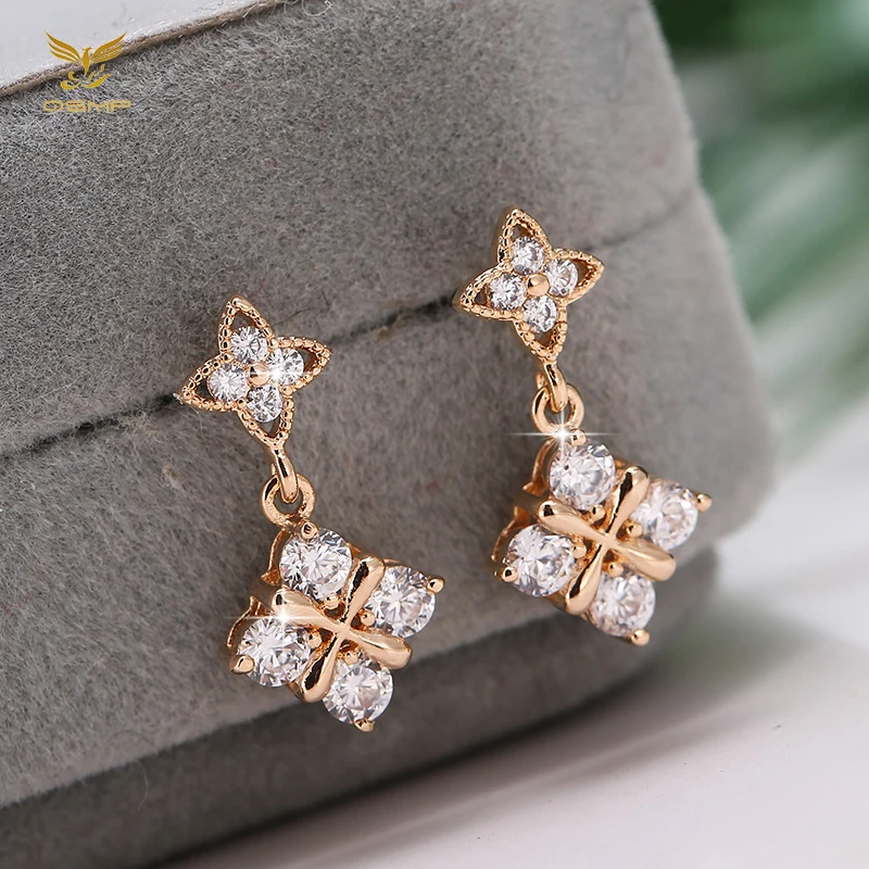 South Korea-Style Classic Delicacy High Quality Geometry Square Zircon Street Photo Shoot Earrings WOMEN'S Jewelry Ear Stud 2022