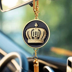 3D Metal Luxury VIP Royal Crown Emblem Car Pendant Decoration Suspension Rearview Mirror Ornaments Hanging Trim Accessories