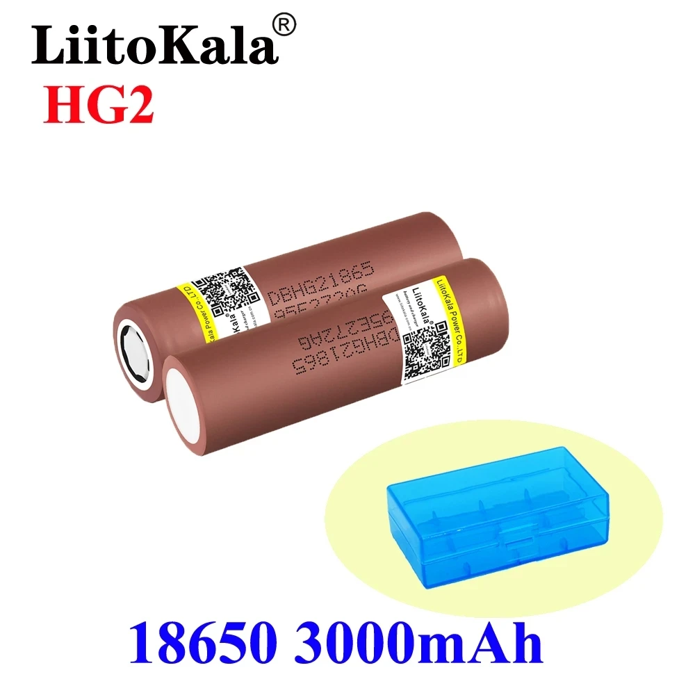 LiitoKala Lii-HG2 3000mah 18650 akumulator moc baterii wysokiej rozładowania 30A + pudełko