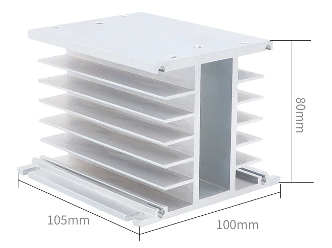 Three-phase SSR  Aluminum Heat Sink   60A 80A 100A 150A 200A 300A 400A High Power Radiator DC to AC AC TO  AC