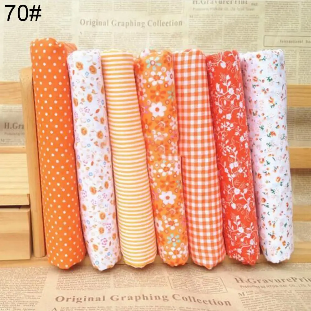 40%HOT7pcs/set Quilting Fabric Floral Cotton DIY Craft Sewing Handmade Accessories Calico Patchwork Needle Thread