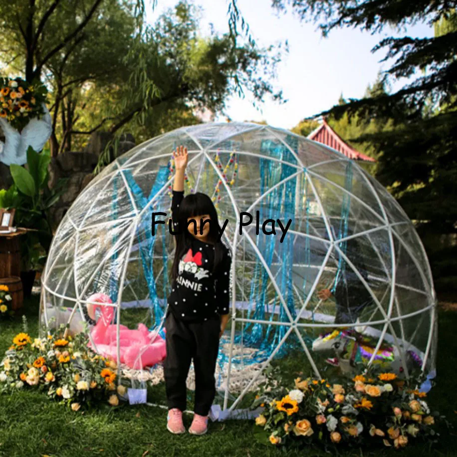 luxurious Clear Outdoor Backyard picnic house single layer transparent star view camping lawn dome luna bubble tent for sale