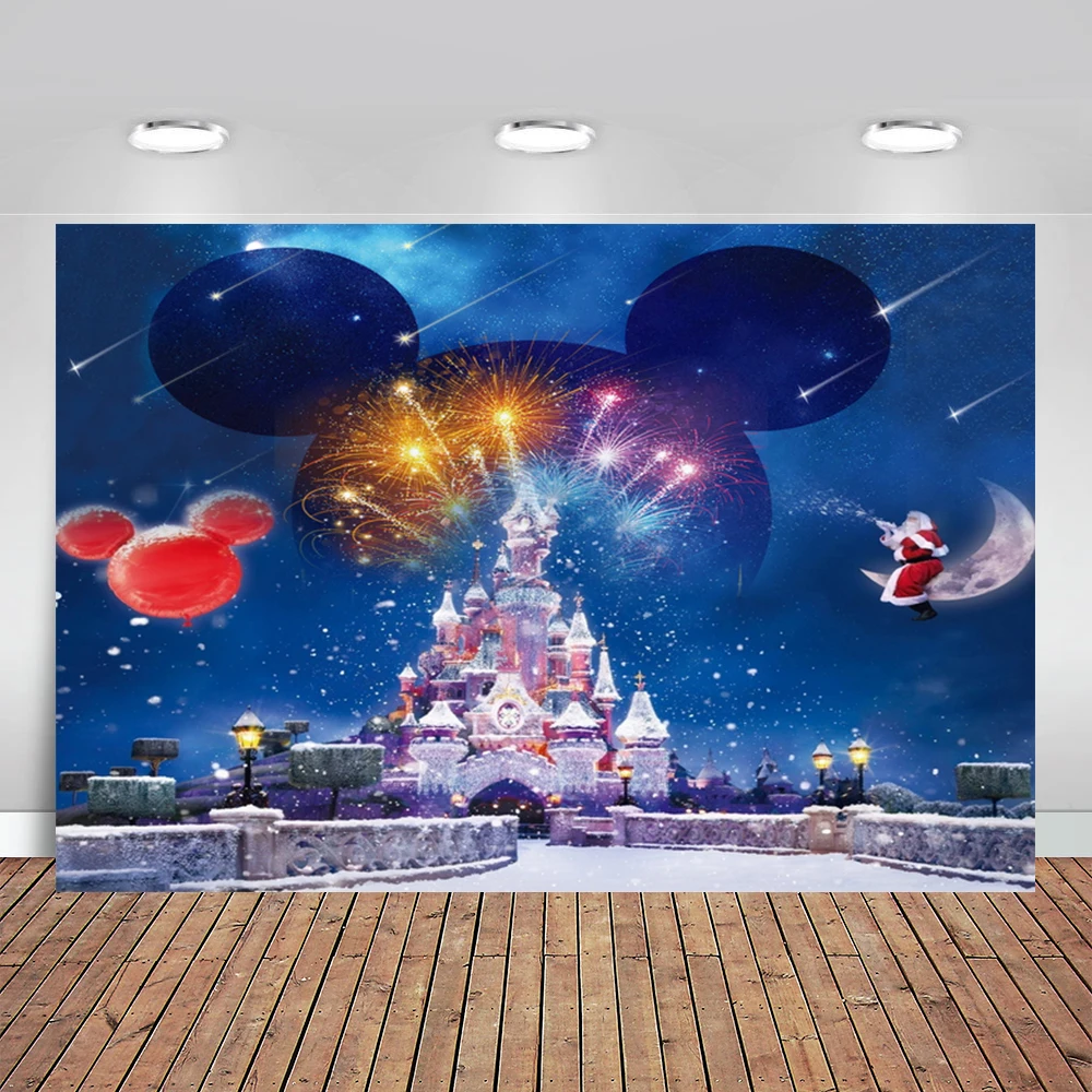 

Christmas Castle Backdrop Santa Claus Gift Photography Backdrops Winter Snow Children Backgrounds for Photo Studio Props