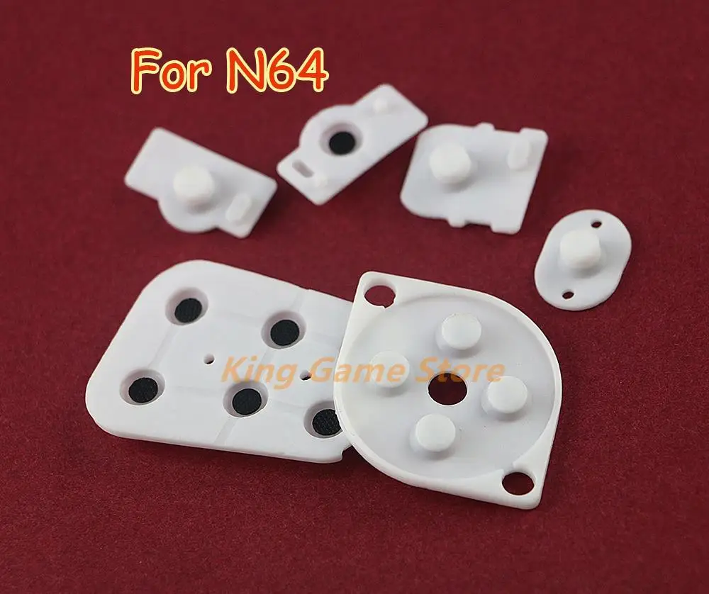 1 conjunto de substituição para n64 controlador alegria almofada botão condutor silicone almofada para n 64 n64 peças reparo borracha