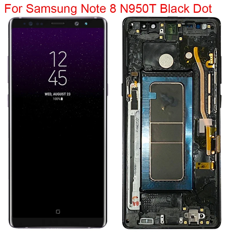 Small Dot Super AMOLED N950A LCD For Samsung Note 8 Display With Frame  Note 8 SM-N950F N950FD LCD Touch Screen Assembly